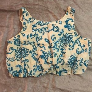 Free People Bubble Hem Crop Top